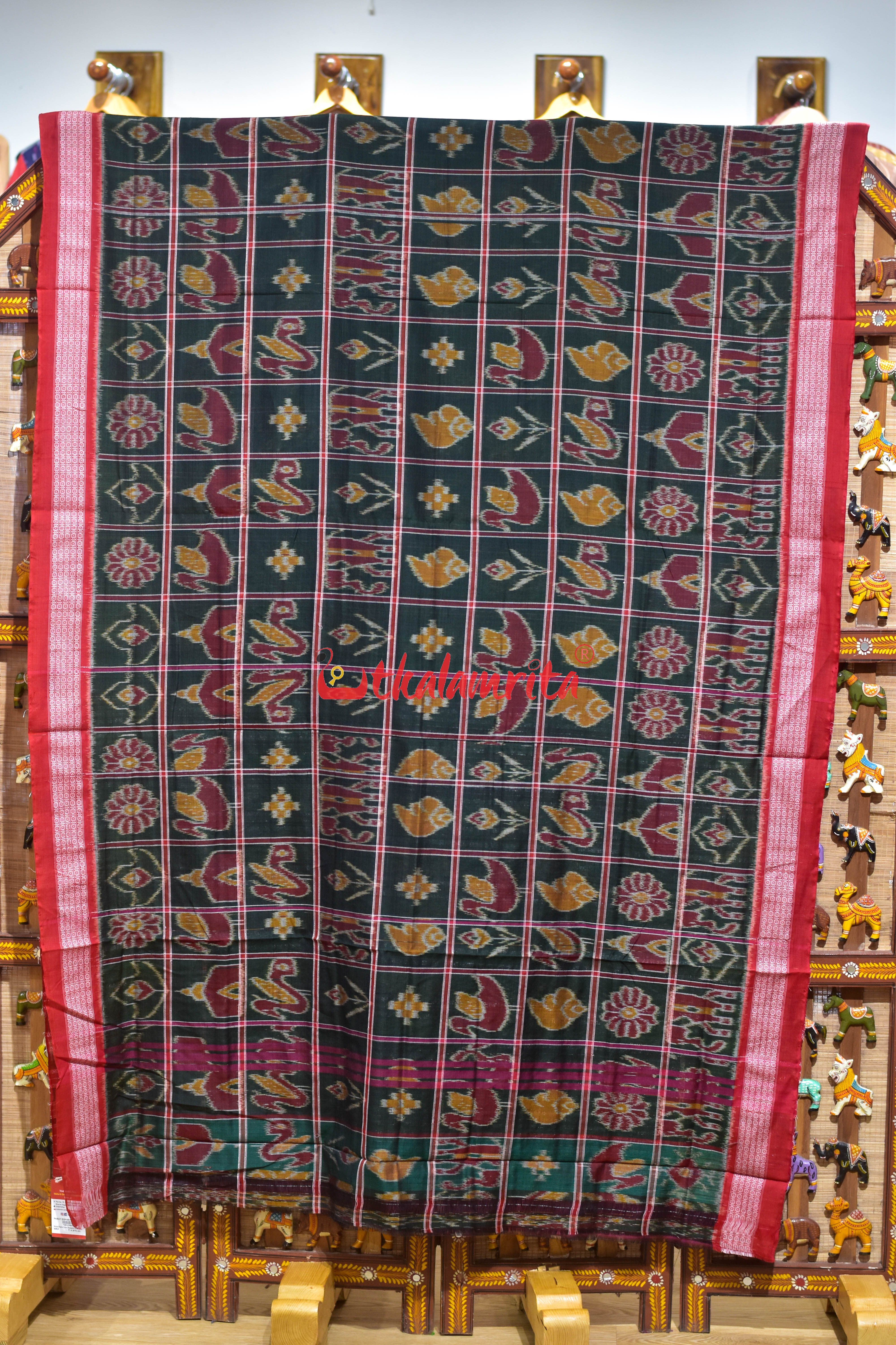 National Border Green Nabakothi Cotton Saree