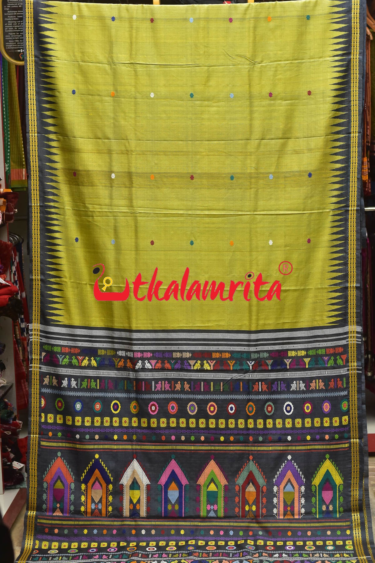 Dolabedi Citrine Yellow Gopalpur Tussar Saree