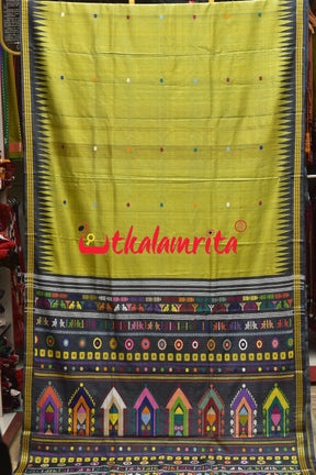 Dolabedi Citrine Yellow Gopalpur Tussar Saree