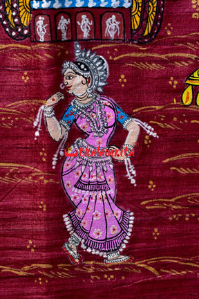 Ratha Jatra Theme Pattachitra Tussar Silk Saree
