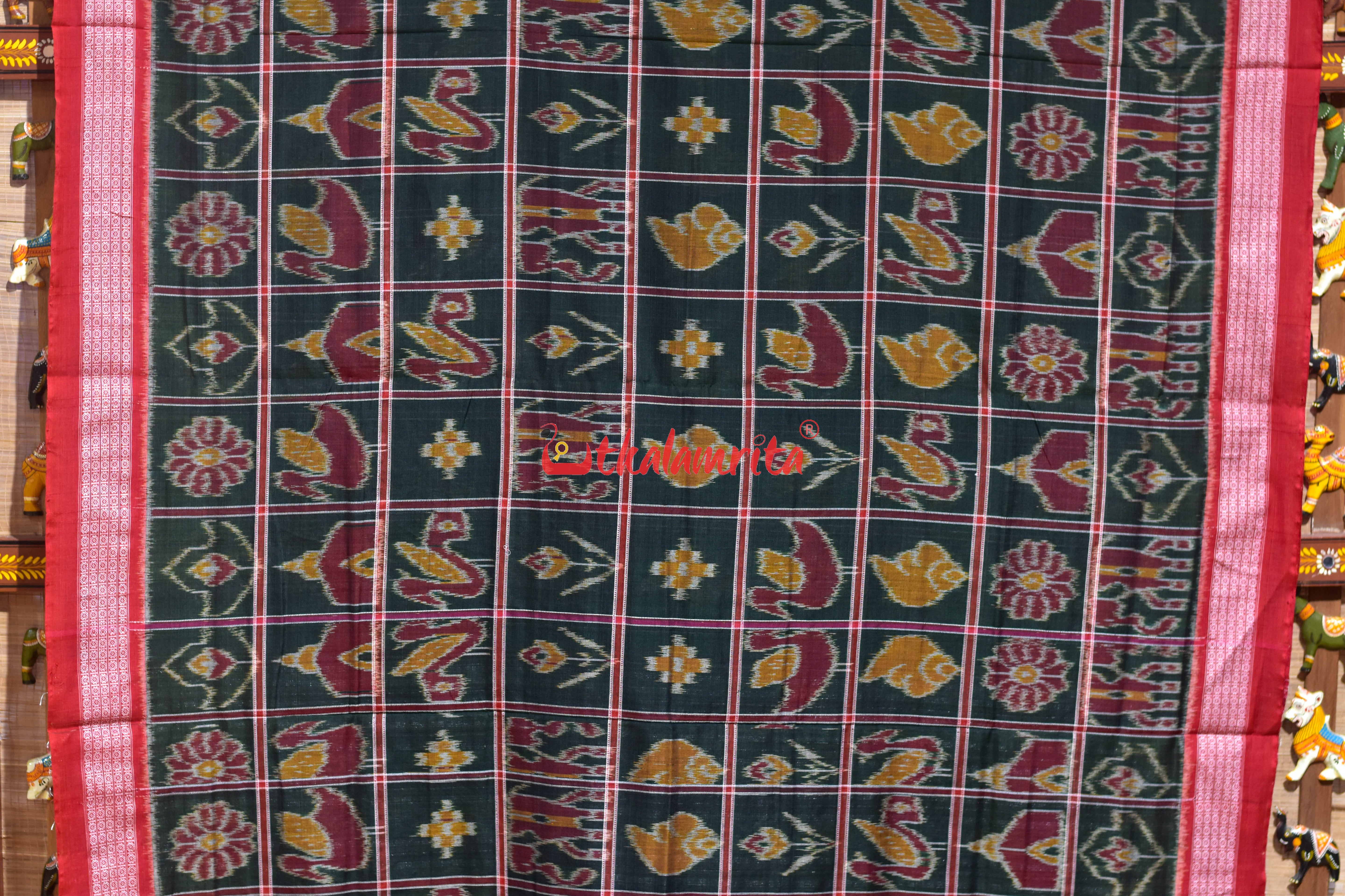 National Border Green Nabakothi Cotton Saree