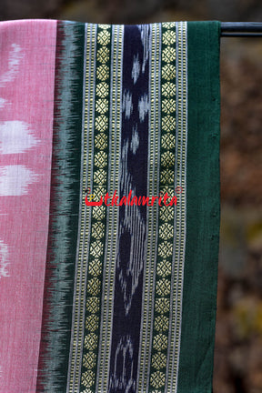 Baby Pink Tribal Khandua Cotton Saree with Bp