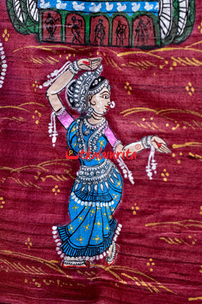 Ratha Jatra Theme Pattachitra Tussar Silk Saree