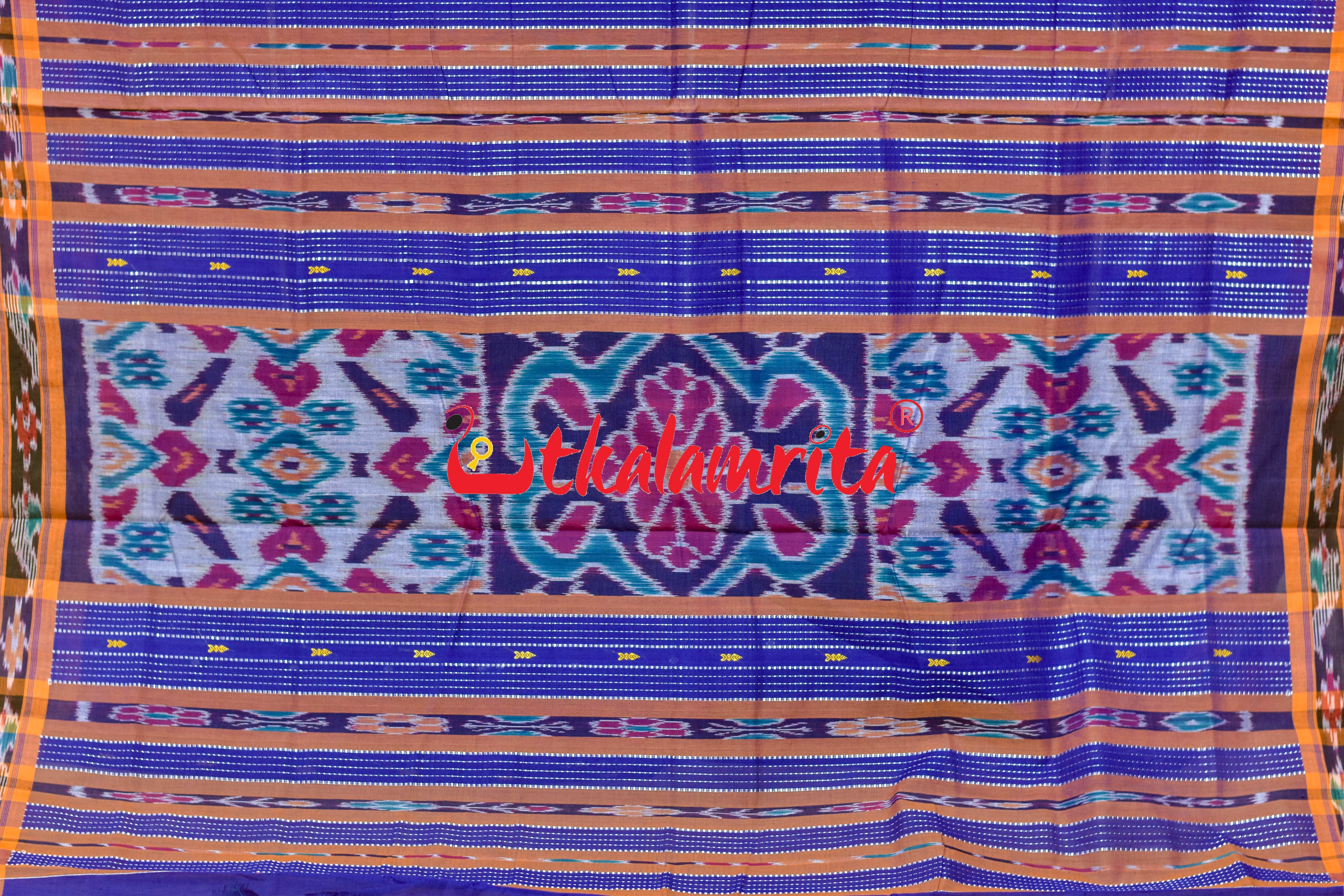 Purple Orange Chadhei Pittala Single Cotton Saree