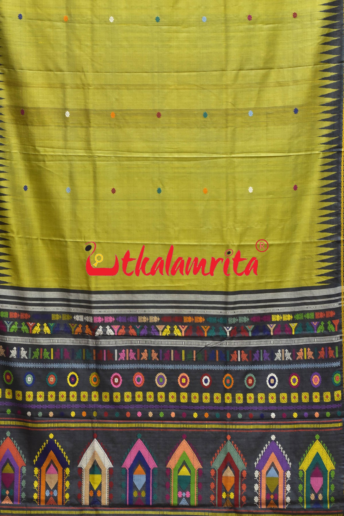 Dolabedi Citrine Yellow Gopalpur Tussar Saree