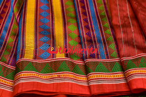 Blue Red Mayurachandrika Dongria Silk Saree