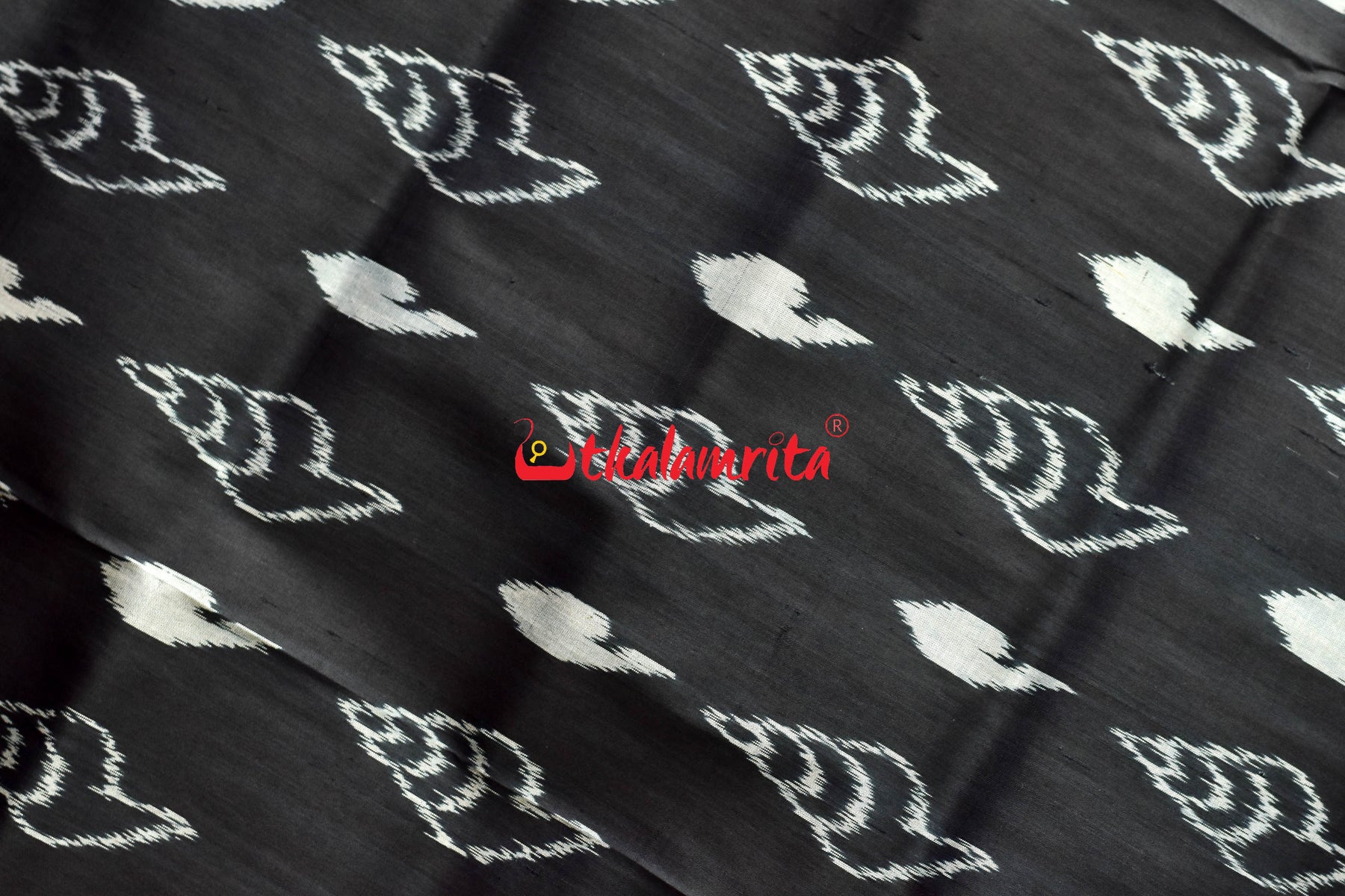 Black Sankha Khandua Silk Saree