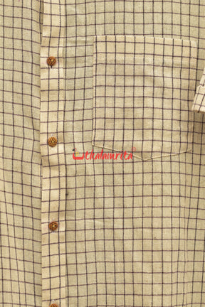 Kotpad Blue White Small Checks (Half Shirt)