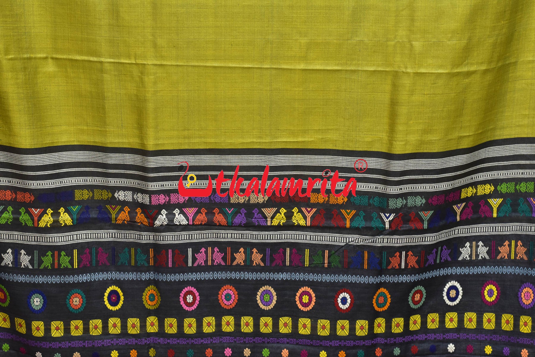 Dolabedi Citrine Yellow Gopalpur Tussar Saree