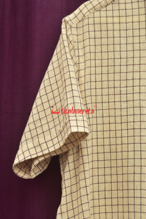 Kotpad Blue White Small Checks (Half Shirt)