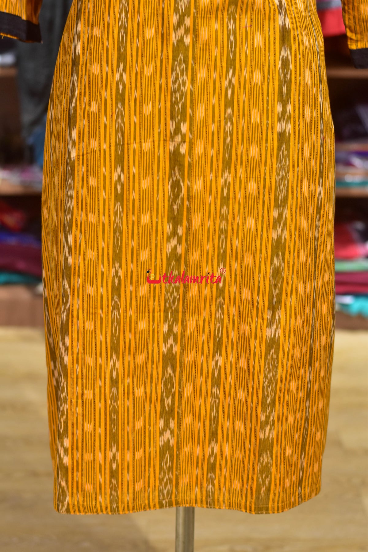 Mustard Hues Black Gacha Design (Ladies' Kurti)