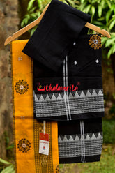 Yellow Black Phula Bomkai Dress Set
