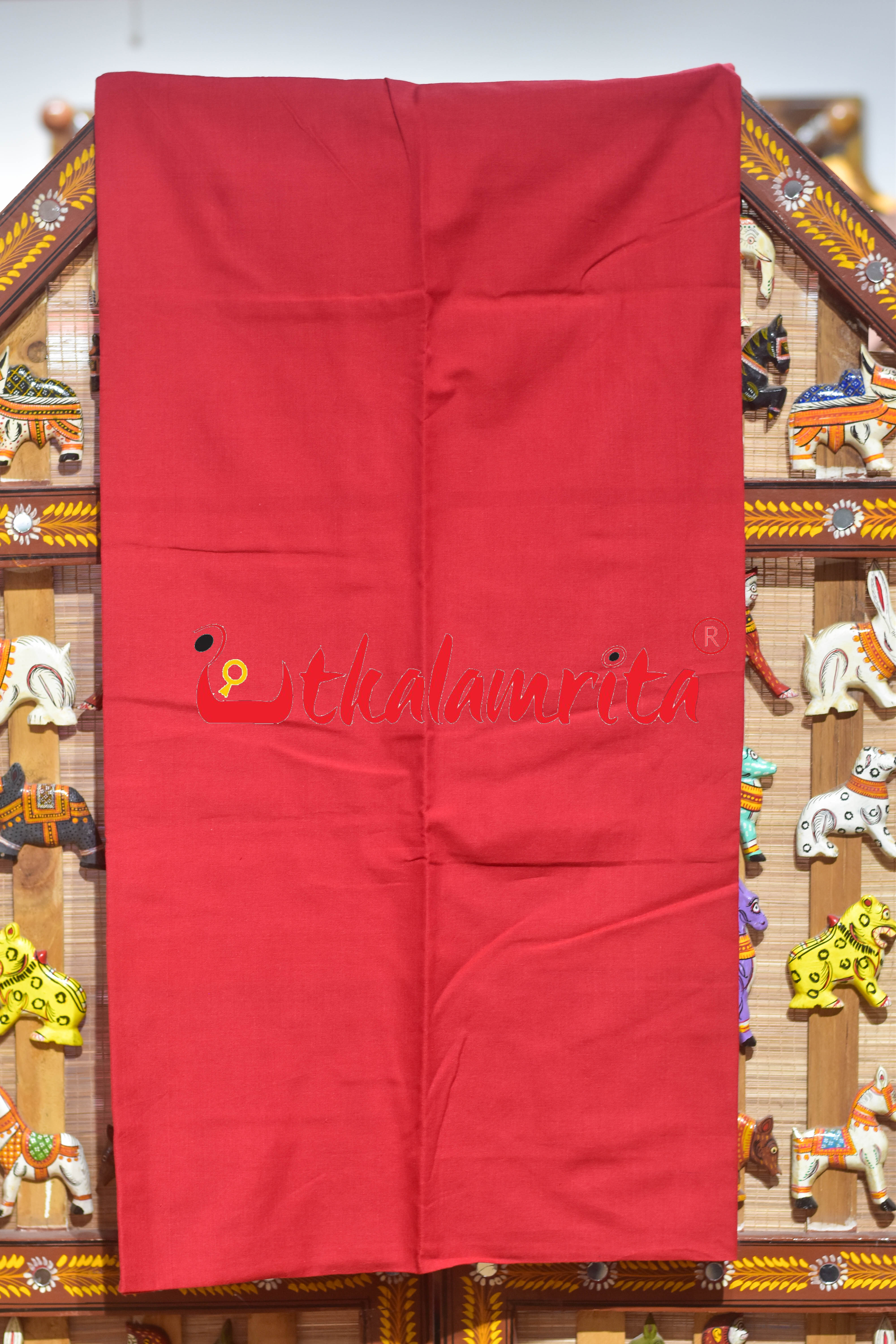 Mustard Red Jodi Tribals Sambalpuri Cotton Dress Set