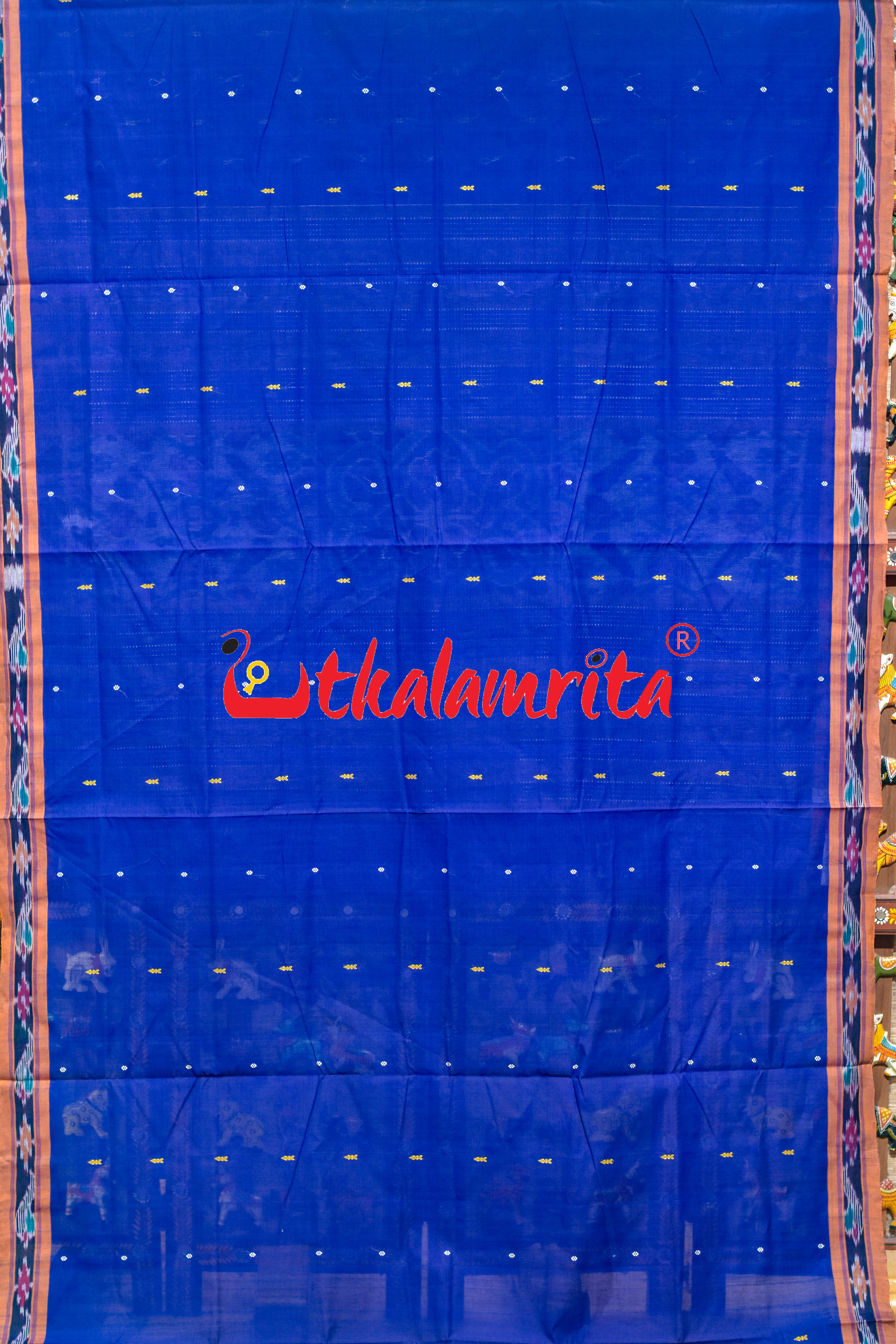 Purple Orange Chadhei Pittala Single Cotton Saree