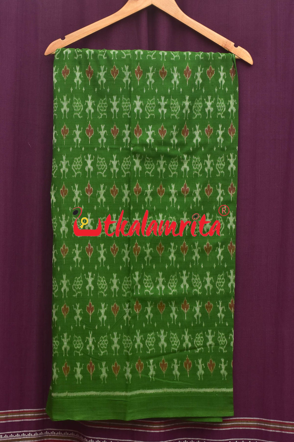 Green Red Standing Tribal Sambalpuri Dress Set