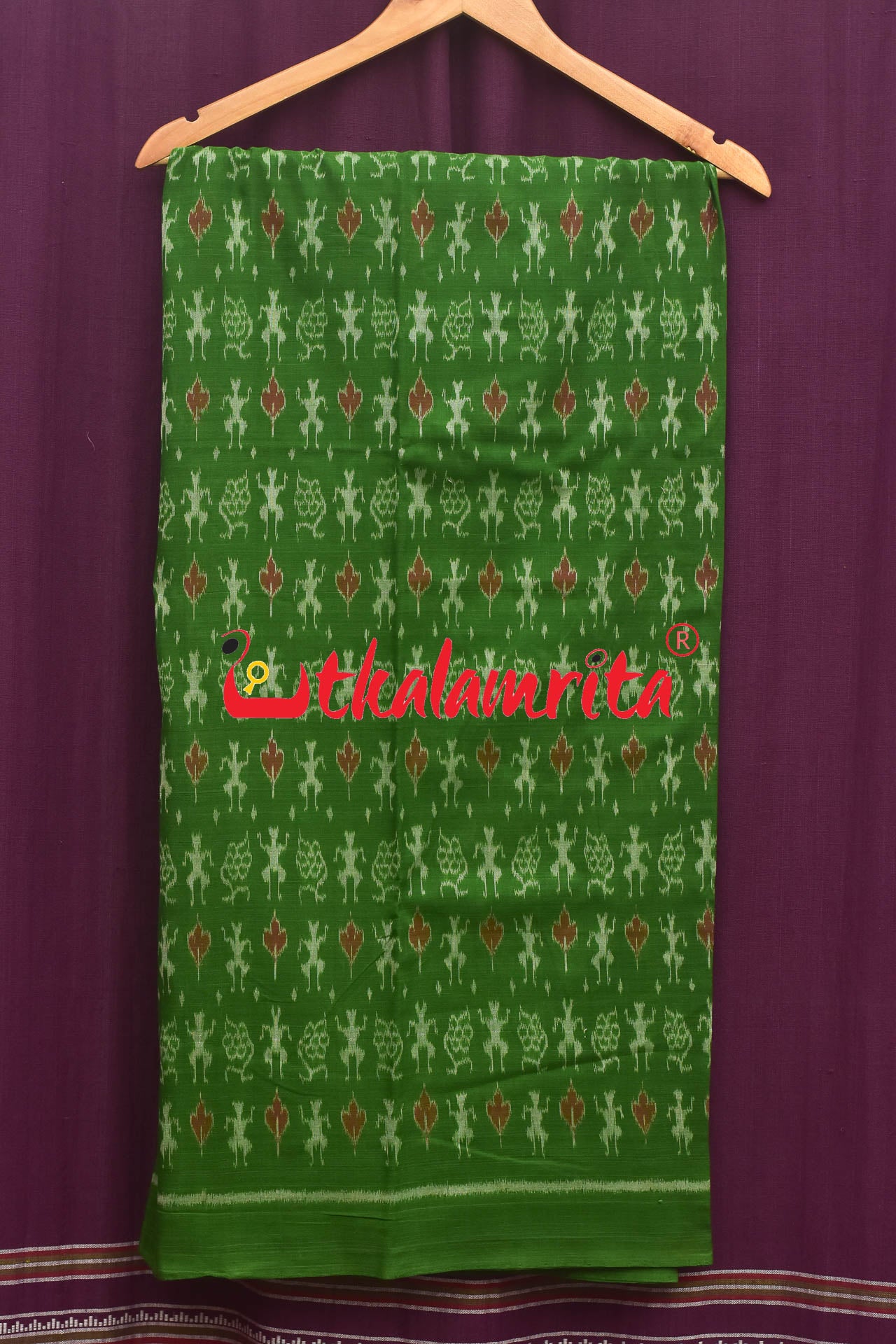 Green Red Standing Tribal Sambalpuri Dress Set