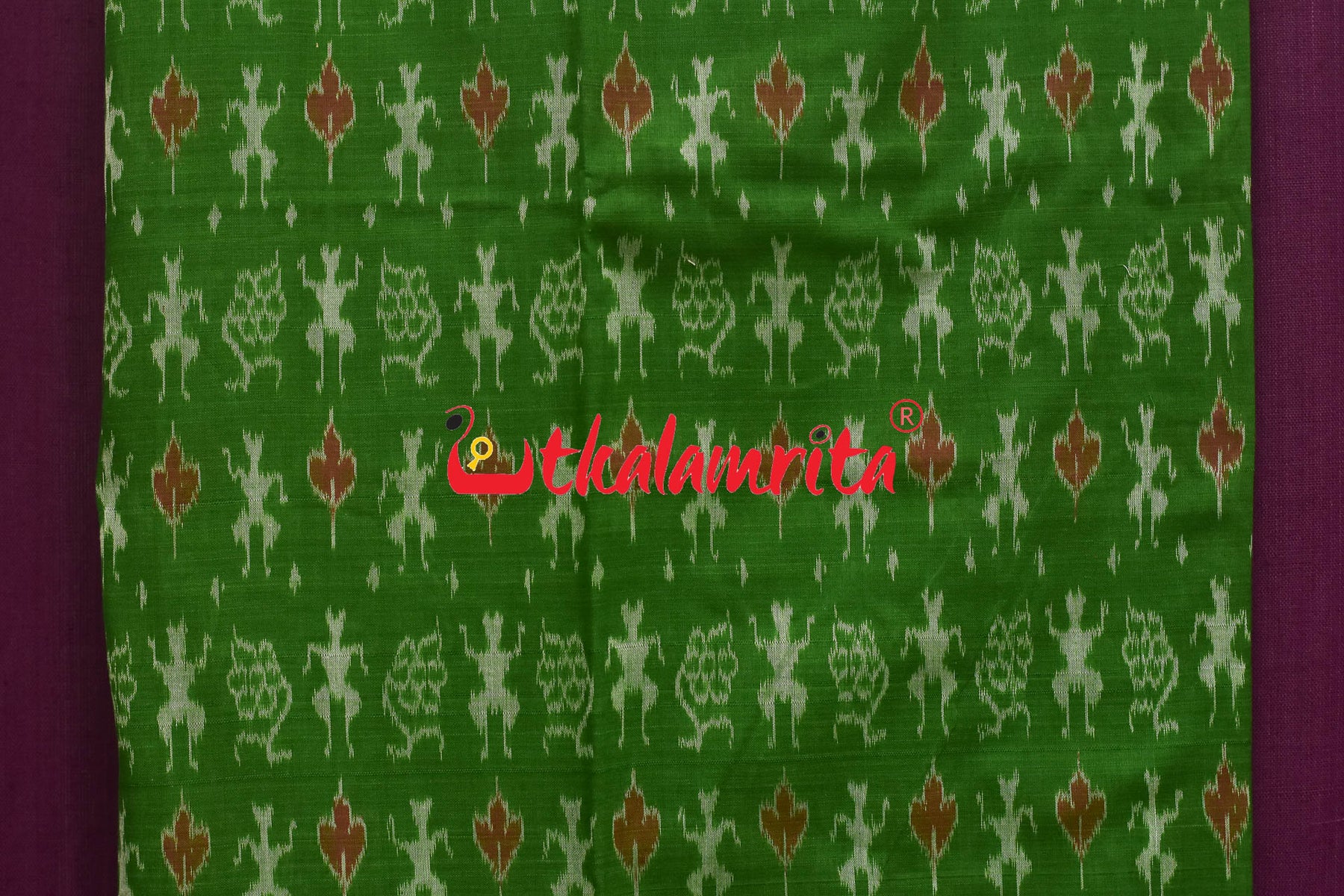 Green Red Standing Tribal Sambalpuri Dress Set