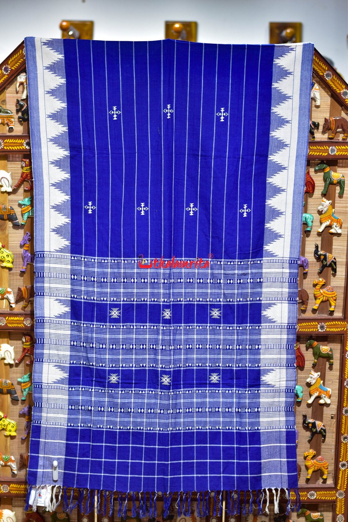 Blue White Lining Kotpad (Dupatta)