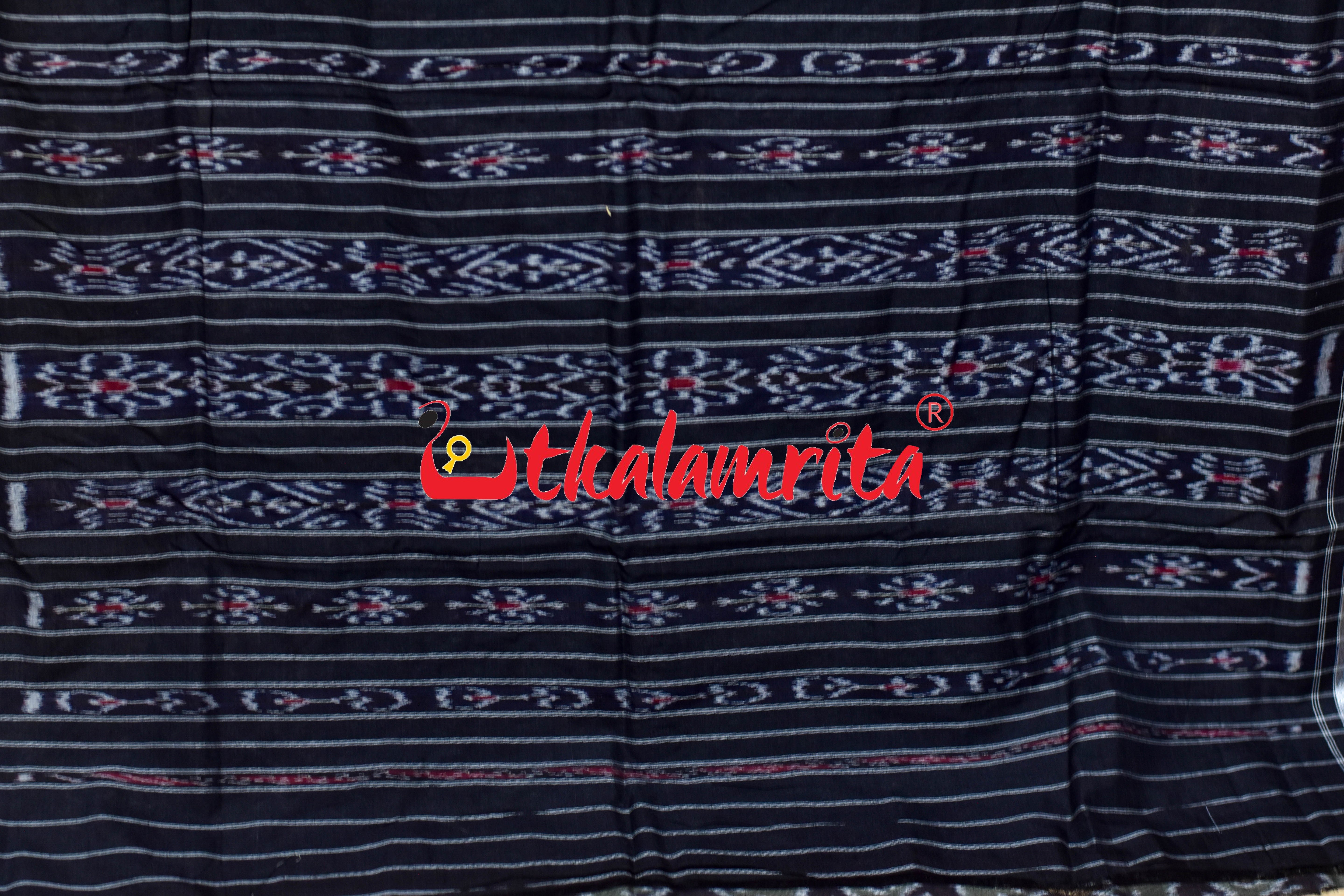 Olive Black Bada Phula Khandua Cotton Saree