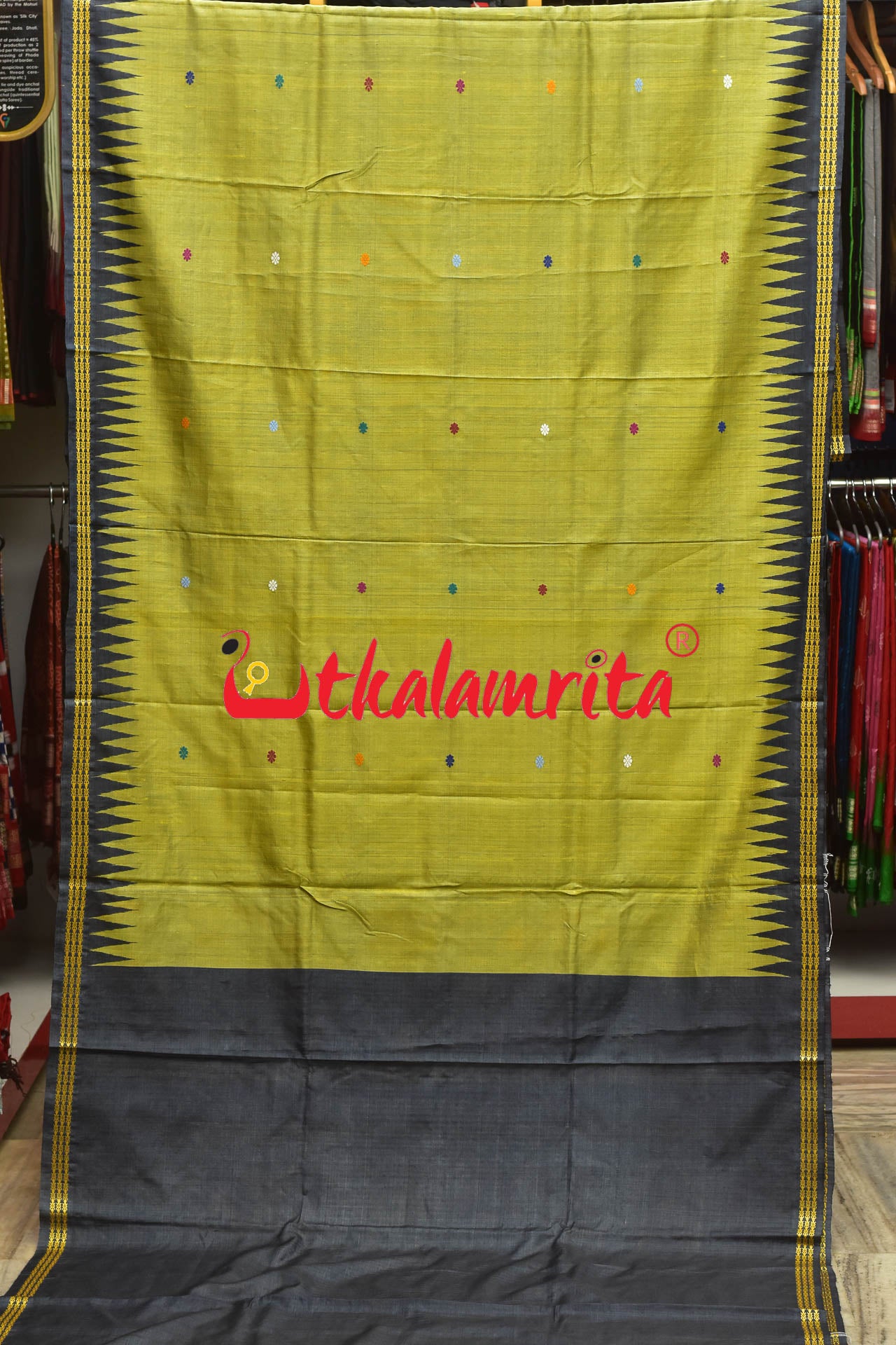 Dolabedi Citrine Yellow Gopalpur Tussar Saree