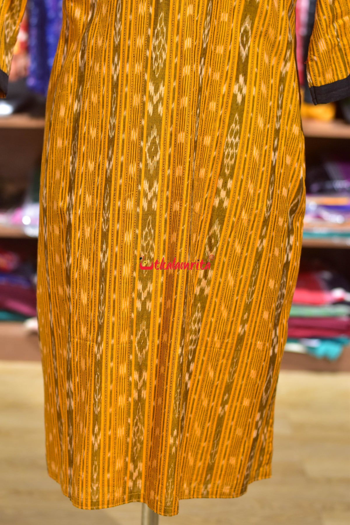 Mustard Hues Black Gacha Design (Ladies' Kurti)