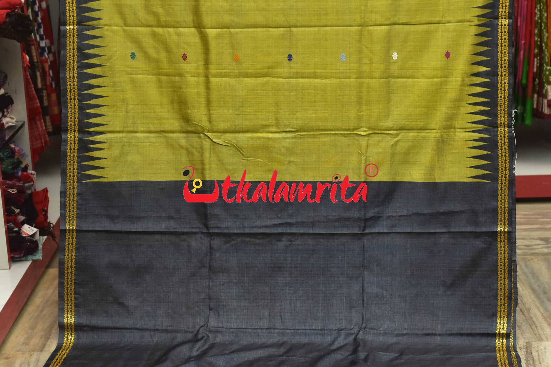 Dolabedi Citrine Yellow Gopalpur Tussar Saree