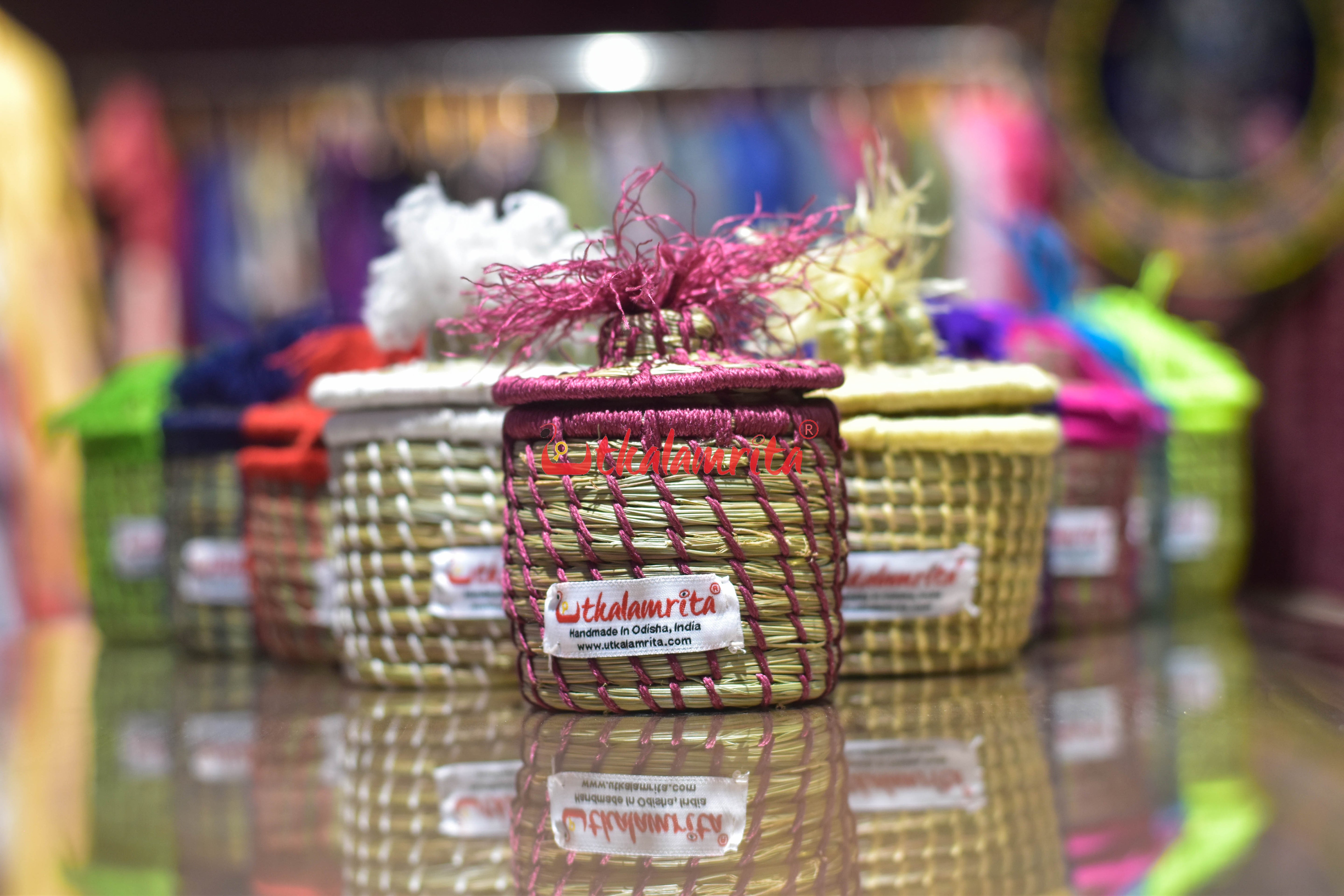 Sabai Grass Chuti Thread Jewellery Box Dark Purple