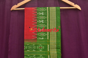 Green Red Standing Tribal Sambalpuri Dress Set