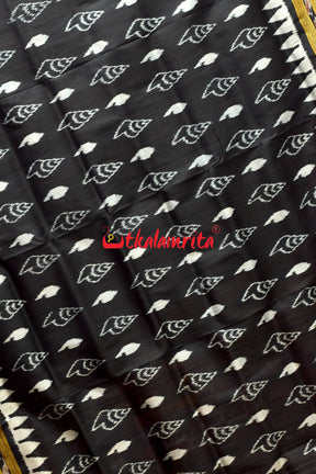 Black Sankha Khandua Silk Saree