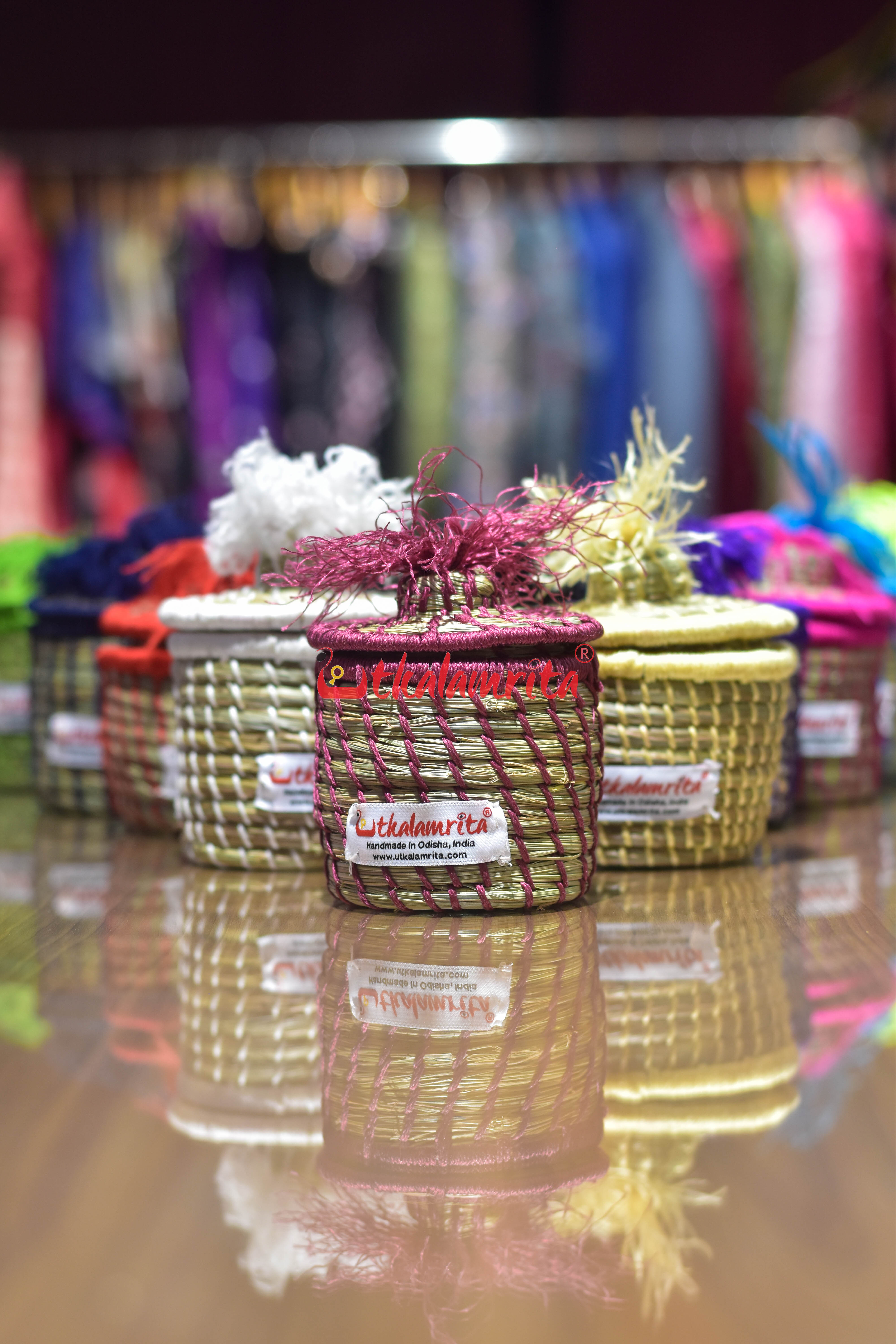 Sabai Grass Chuti Thread Jewellery Box Fluorescent Green