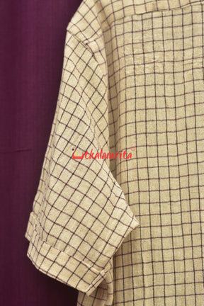 Kotpad Blue White Small Checks (Half Shirt)