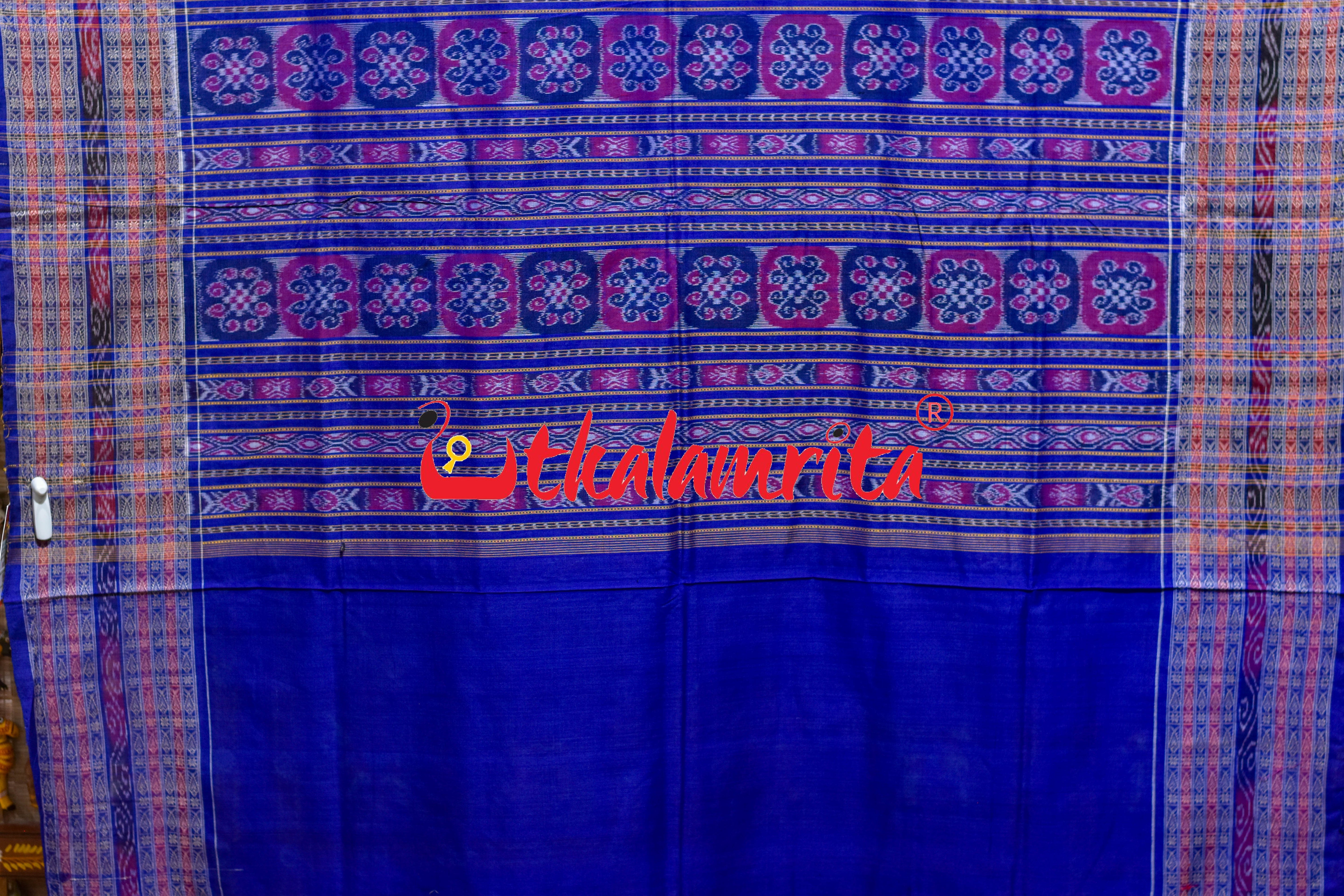 Red Black Sankha Padma Sambalpuri Cotton Saree