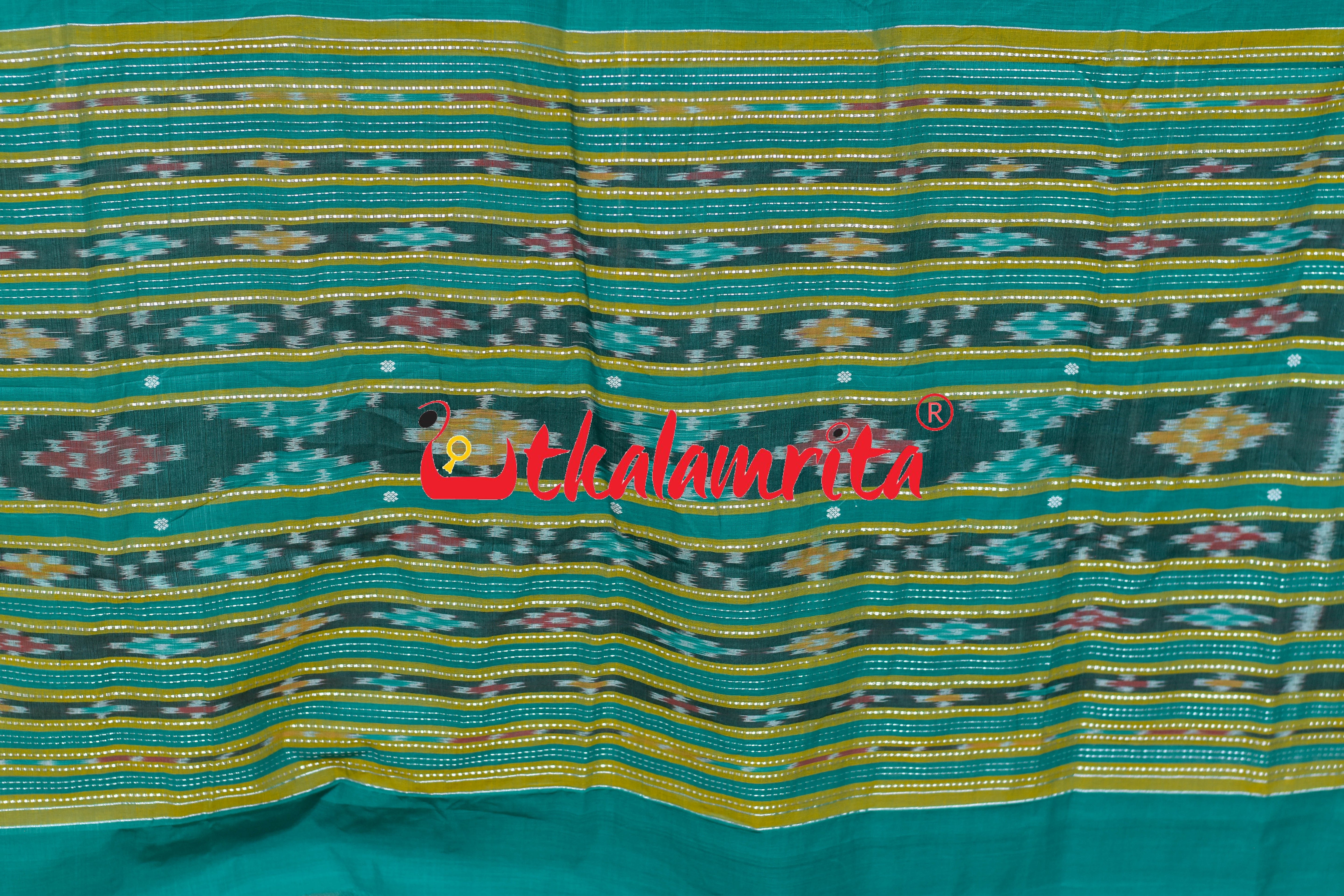 Green Single Buti Pittala Single Cotton Saree