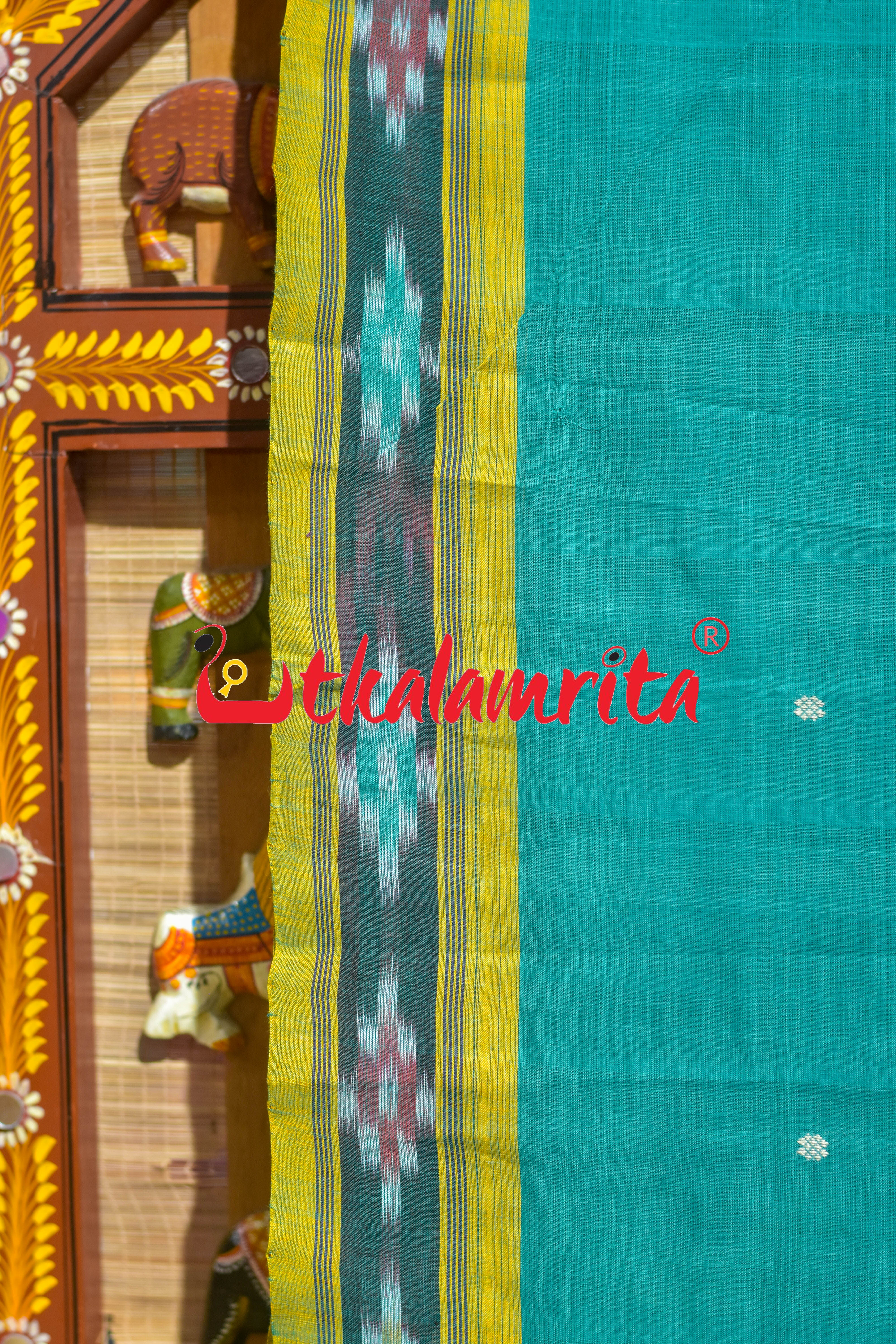 Green Single Buti Pittala Single Cotton Saree