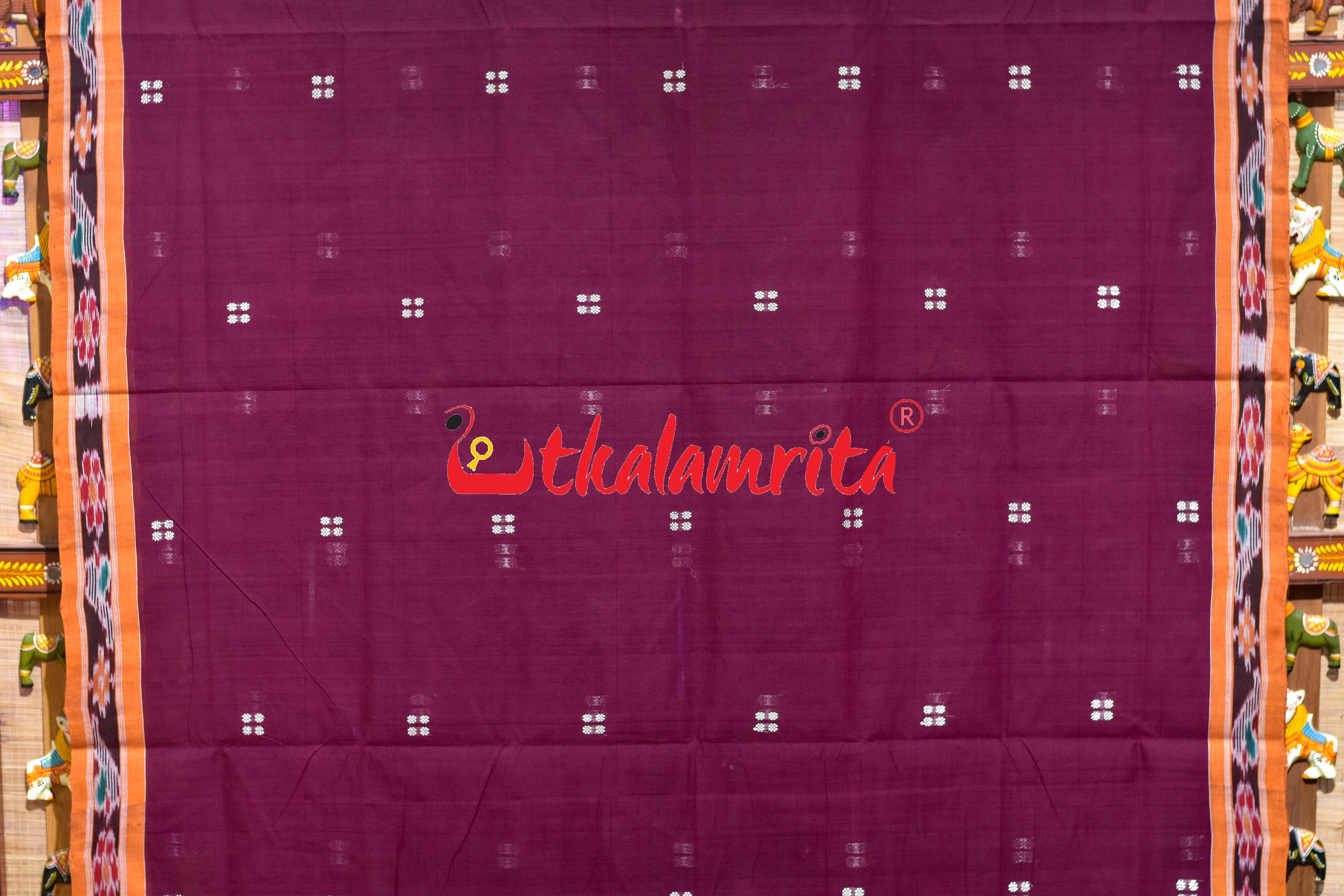 Coffee Orange Pittala Single Cotton Saree