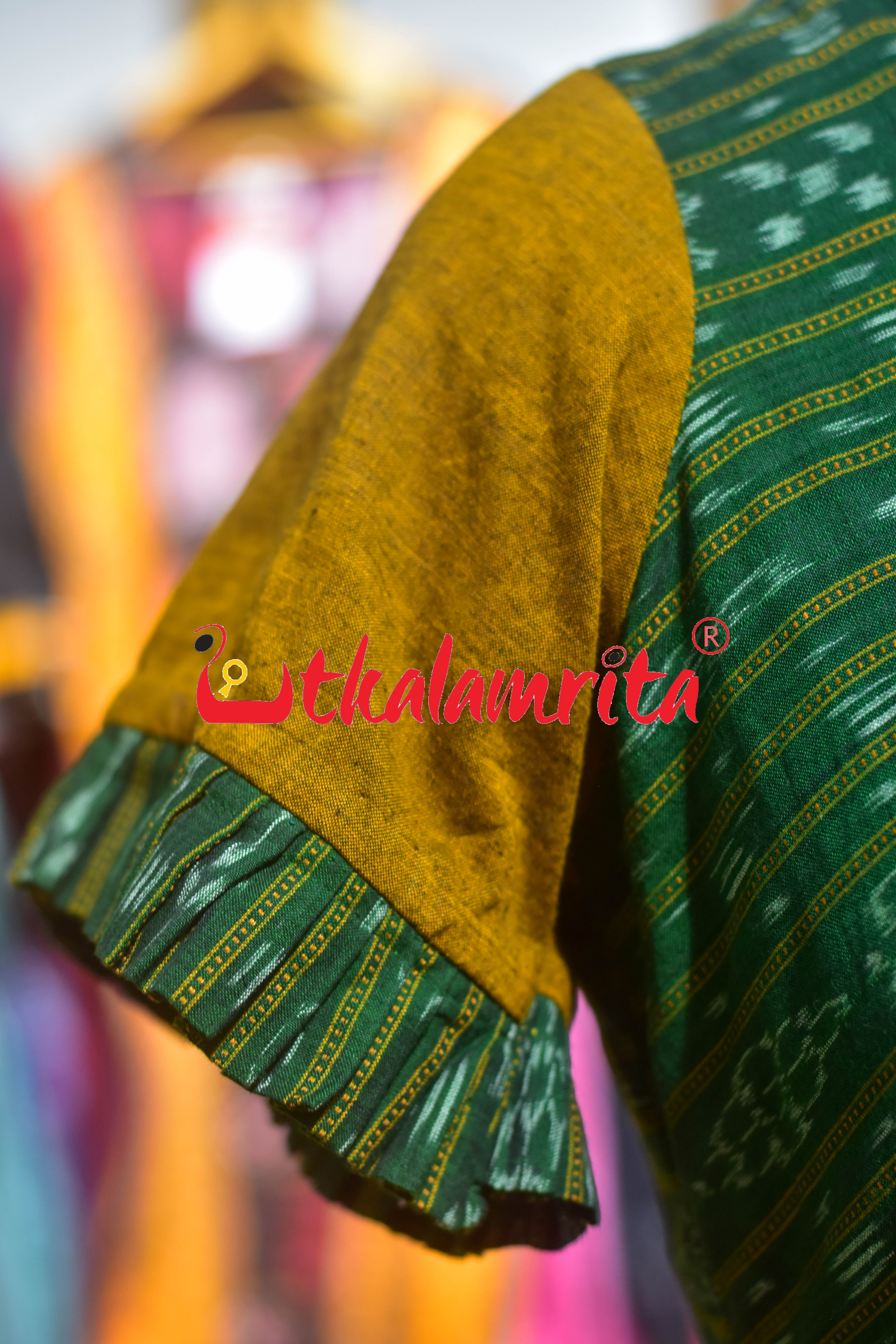 Golden & Green Ikat (Ladies Gown)