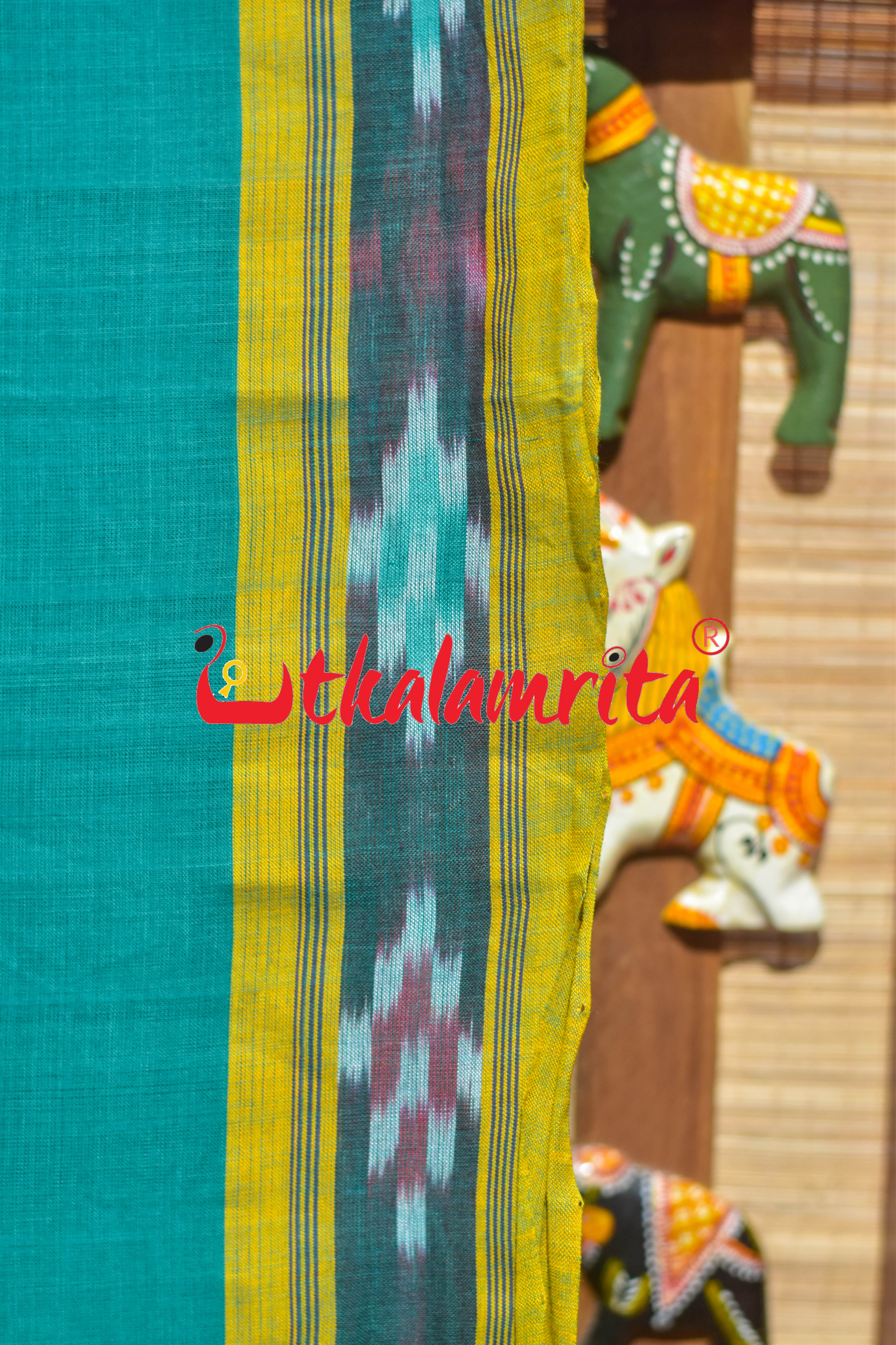 Green Single Buti Pittala Single Cotton Saree
