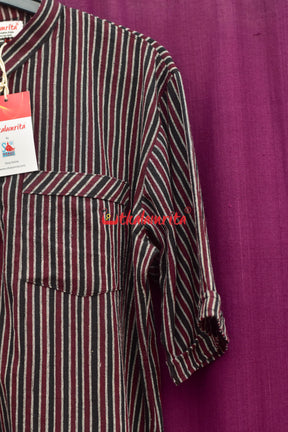 Black Coffee Lines Kotpad (Men's Half Kurta)