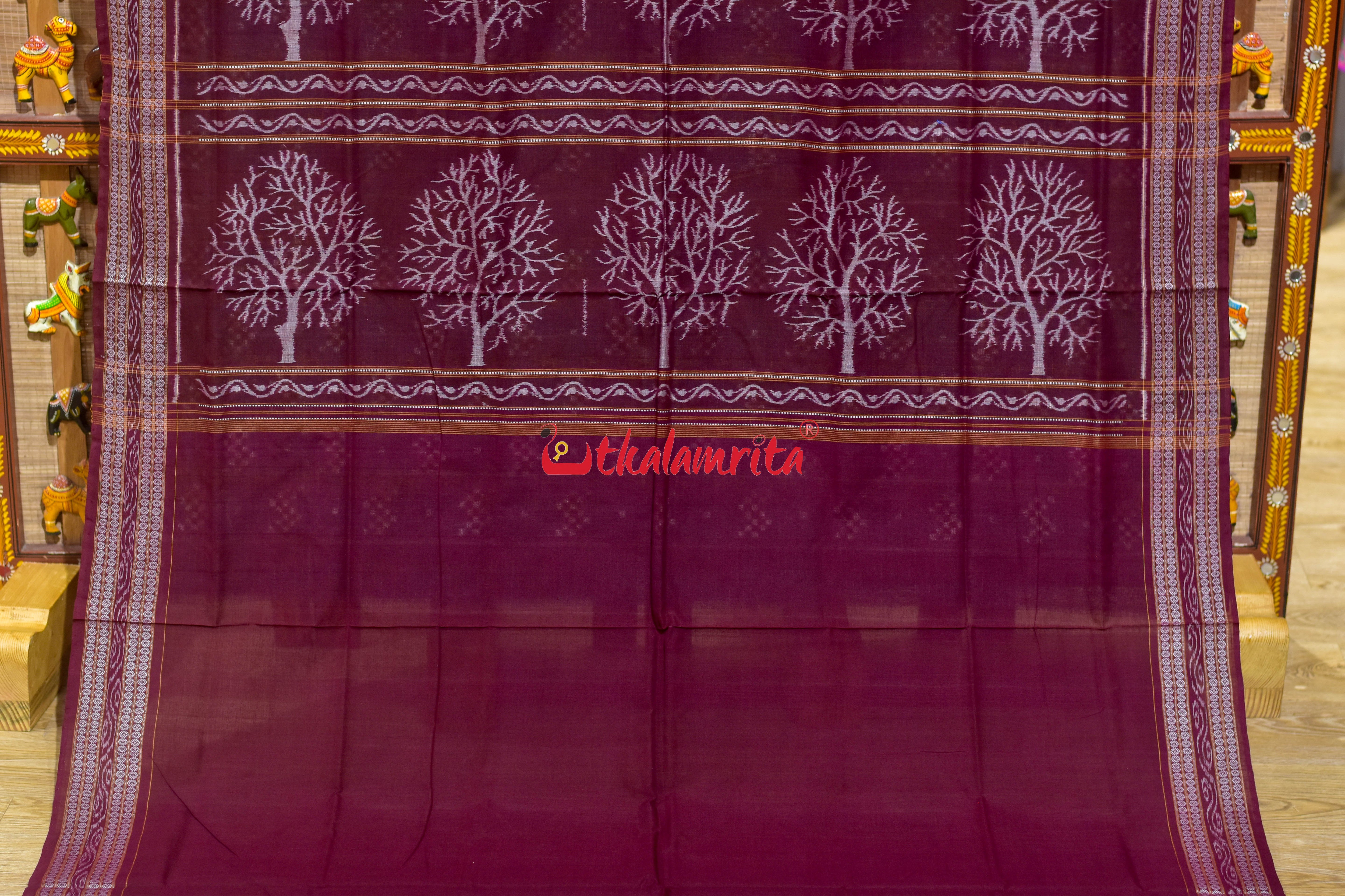 Deep Blue Check Pasapali Sambalpuri Cotton Saree