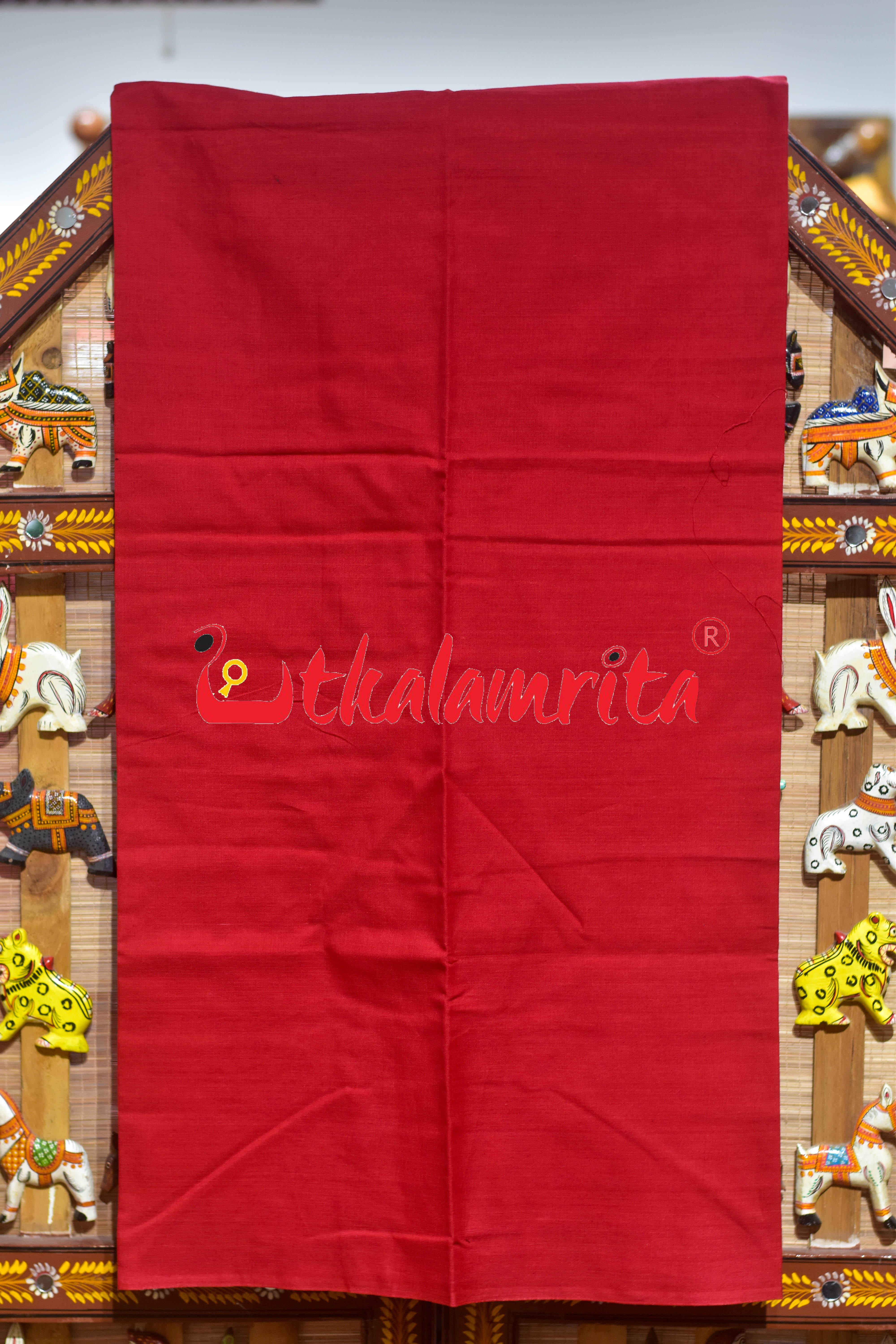 Black Red Hathi Singha Sambalpuri Cotton Dress Set