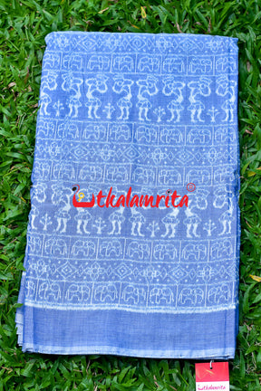 Light Blue Tribals Cotton (Fabric)