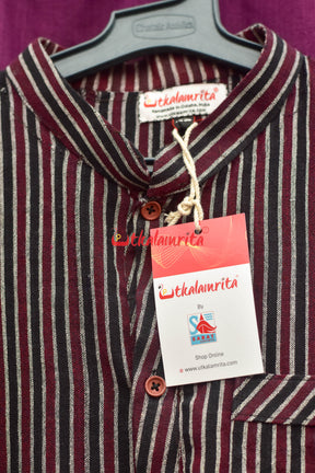 Black Coffee Lines Kotpad (Men's Half Kurta)