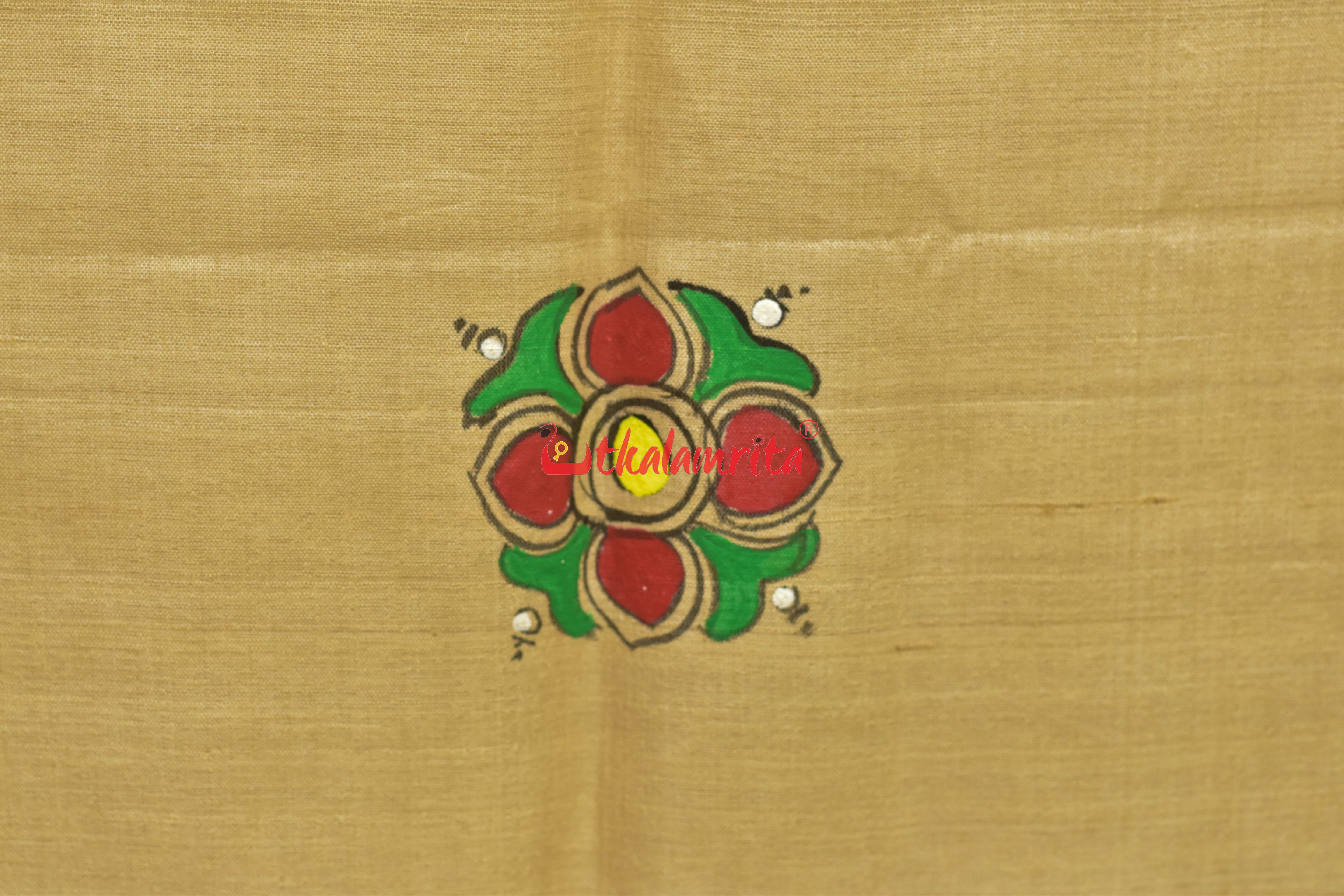 Sakuntala and Deer Pattachitra Tussar Silk Saree
