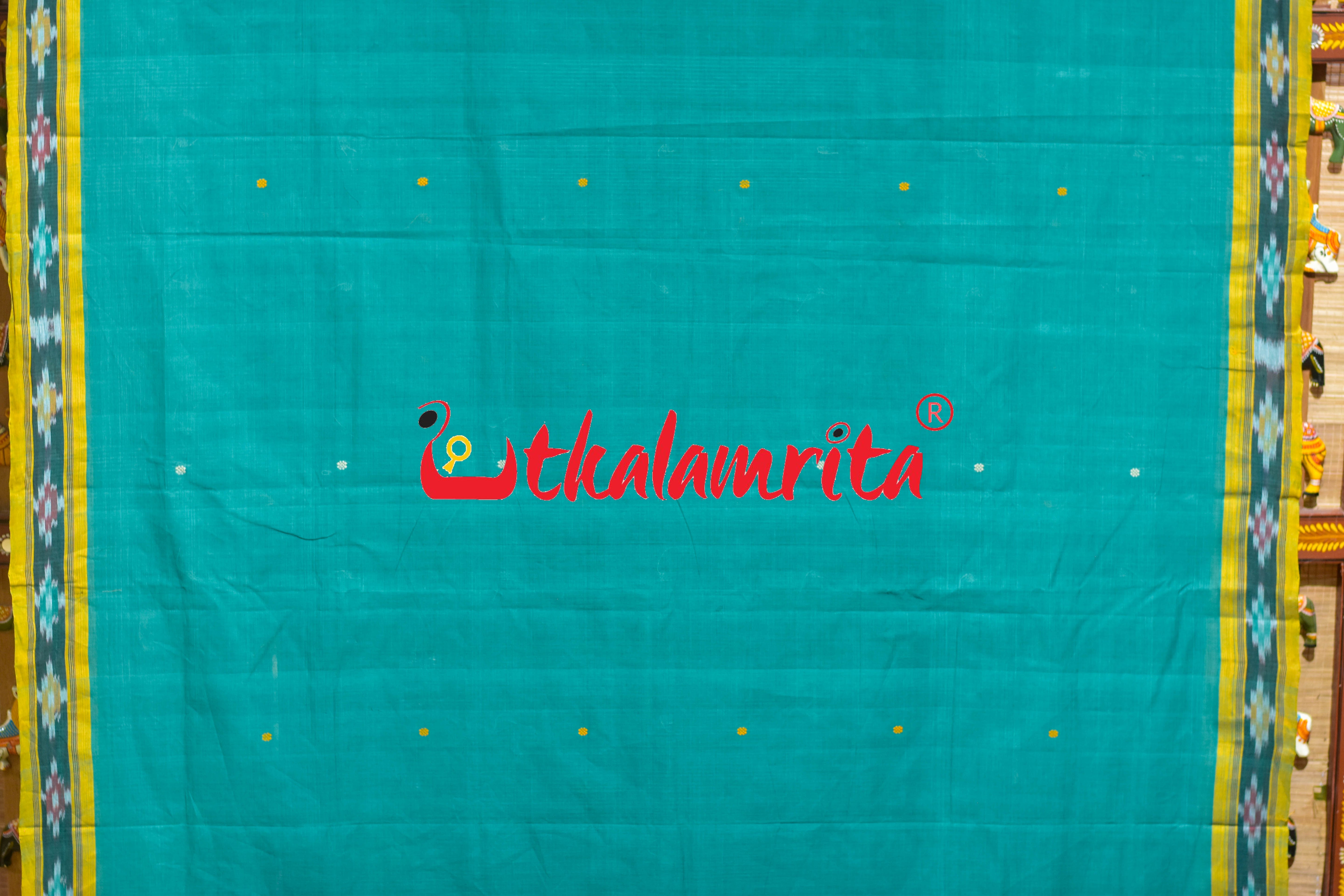 Green Single Buti Pittala Single Cotton Saree