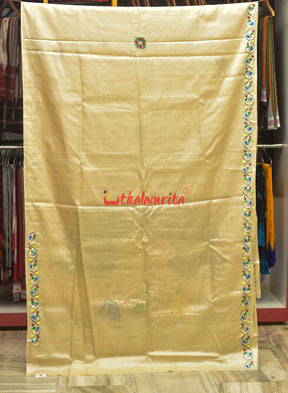 Sakuntala and Deer Pattachitra Tussar Silk Saree