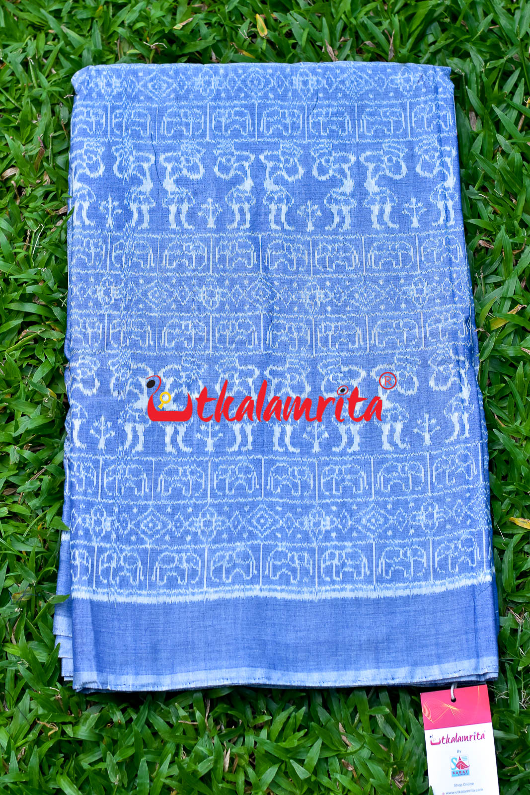 Light Blue Tribals Cotton (Fabric)