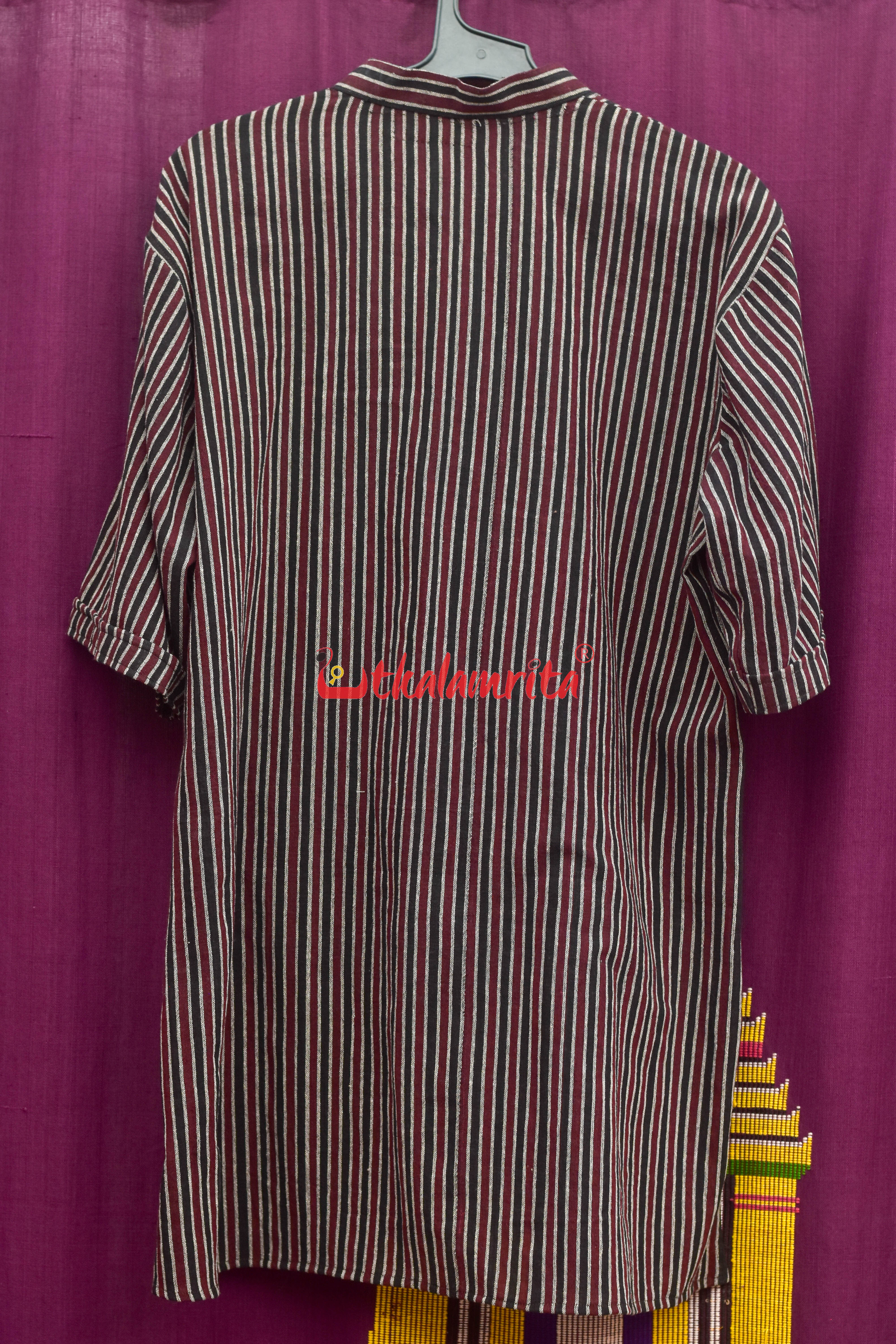 Black Coffee Lines Kotpad (Men's Half Kurta)