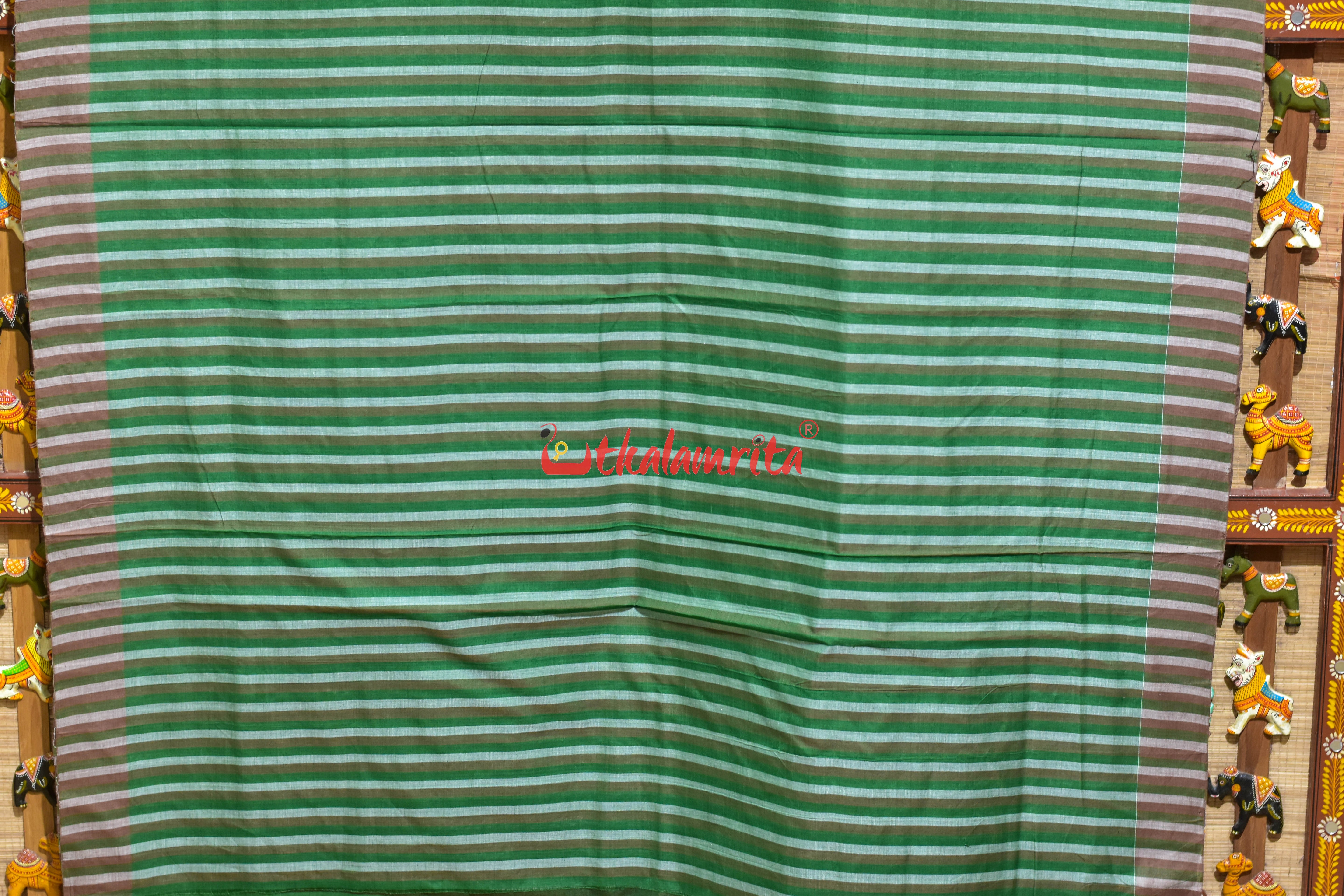 Green Sankha Khandua Ikat Cotton Saree