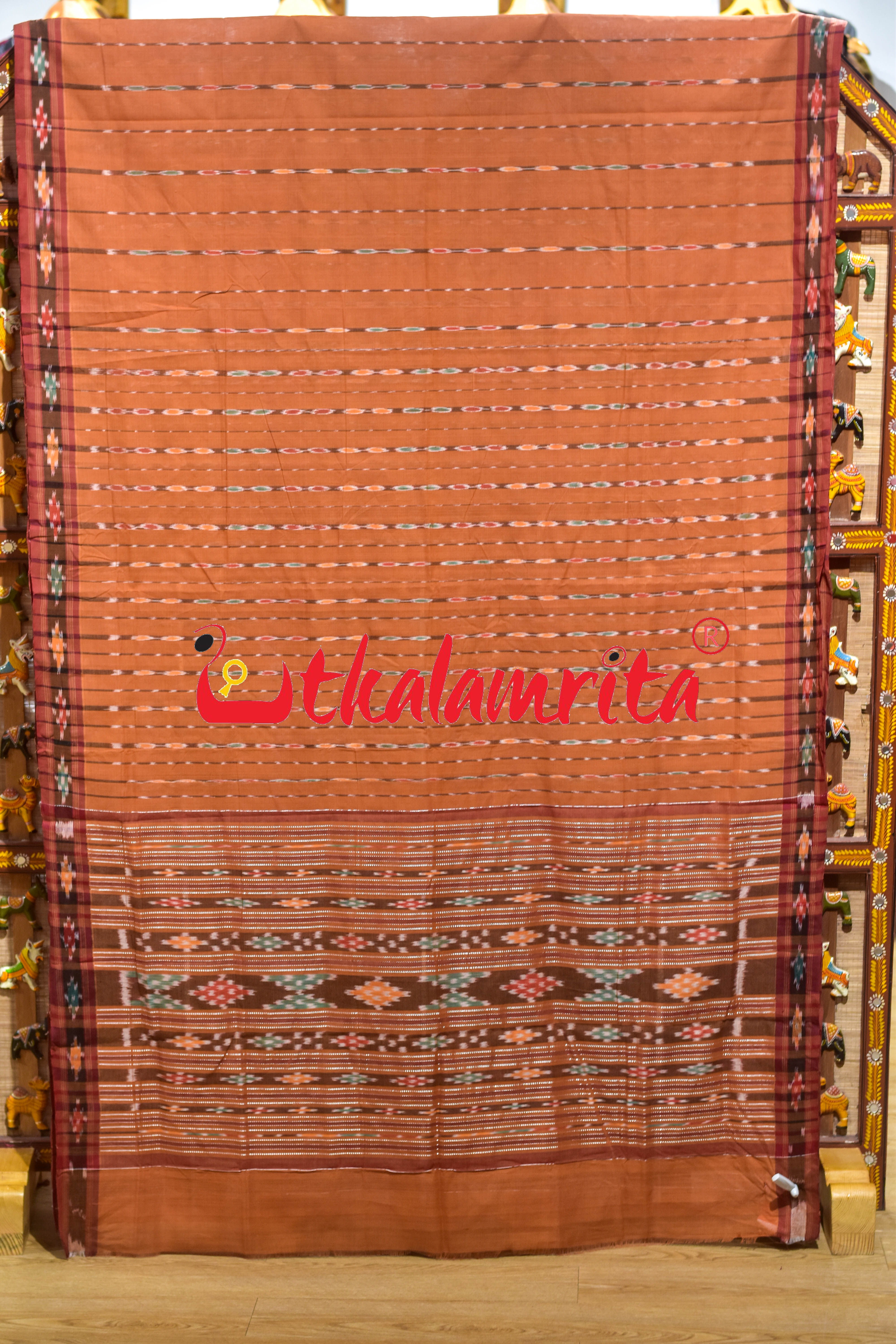 Brown Koli Maala Pittala Single Cotton Saree