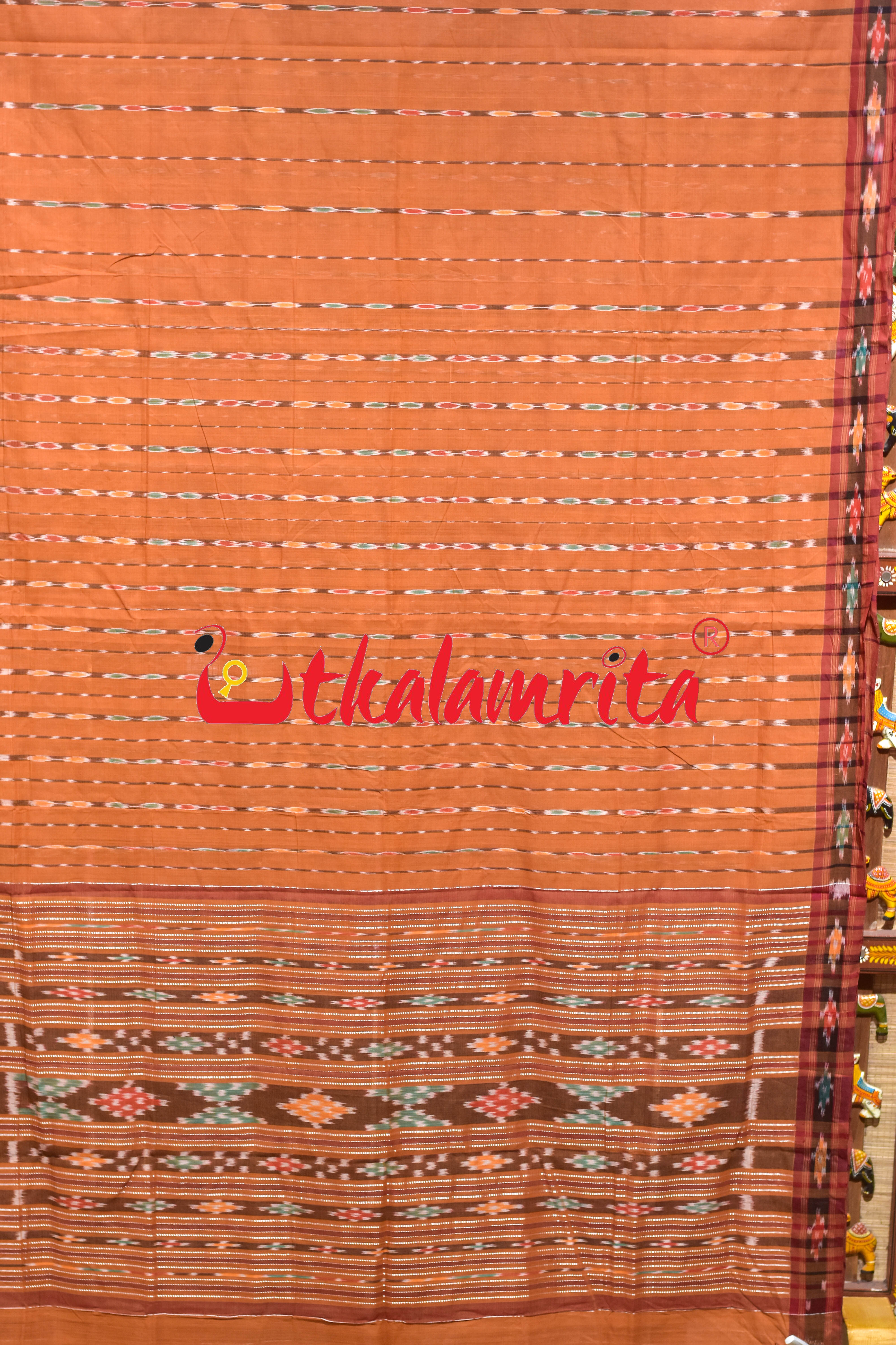 Brown Koli Maala Pittala Single Cotton Saree